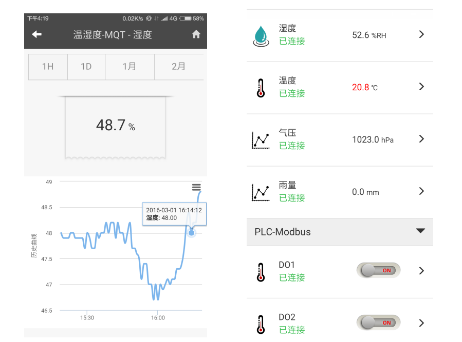 物聯(lián)網(wǎng)平臺手機顯示界面圖